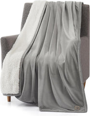 UGG 01465 Bliss Sherpa Pătură de aruncare complet reversibilă pentru canapea sau pat, lavabilă la mașină, ușor de întreținut, pluș moale, pături de lux supradimensionate, 178 X 127 cm, sigilare Plapumi si pilote Naty Shop Titlu implicit