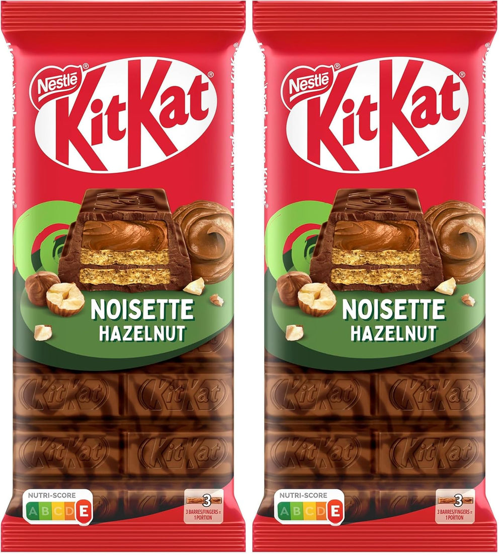 Nestlé Hazelnut Bar, napolitană crocantă cu umplutură cremoasă de alune și acoperită cu ciocolată marmorată, pachet de 2 (1 x 99g)