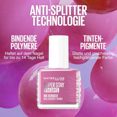 Oja Maybelline New York Super Stay Ink Bonder 957 Disco Fever – ojă de lungă durată pentru unghii puternice și culoare intensă, 12,3 ml