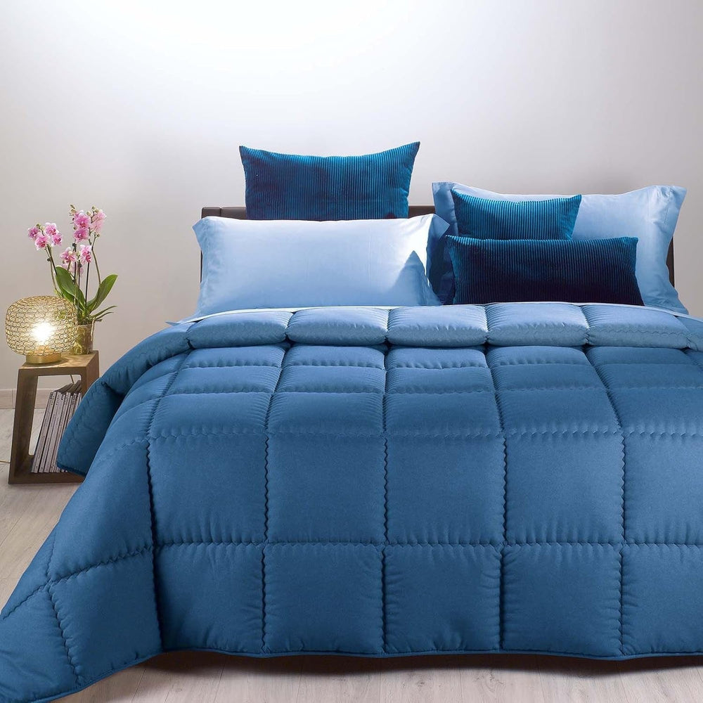 Cuvertură Caleffi pentru pat dublu Modern Double Blue - Pat dublu (260 X 265 Cm) Plapumi si pilote Naty Shop Albastru