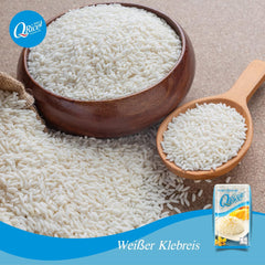 Q RICE | Weißer Klebreis Langkorn aus Thailand | Aromatisch mit klebriger Textur | Ideal für Currys, Sushi, Mochi oder Reispudding | 1 x 1 kg