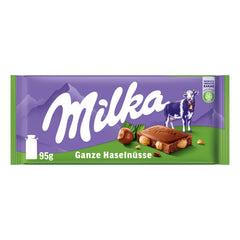 Milka Alpine Ciocolată cu lapte cu alune întregi – Ciocolată cu nuci crocante – 17 x 95g
