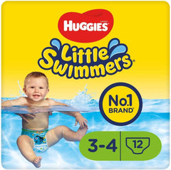 Scutece de înot Huggies Little Swimmers, mărimea 3-4, 12 bucăți, 7-15 kg