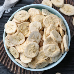 Felii de banane liofilizate 100g - chipsuri de banane liofilizate - fructe uscate liofilizate - felii de banane uscate pentru decorare, gustări, smoothie-uri și deserturi Produse deshidratate Naty Shop