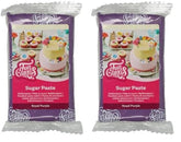 Fondant rulat FunCakes Royal Purple: Ușor de folosit, neted, flexibil, moale și pliabil, perfect pentru decorarea prăjiturilor. Fără gluten, 250 g (pachet de 2) Pasta de zahar Naty Shop Royal Purple 250 G (pachet de 2)
