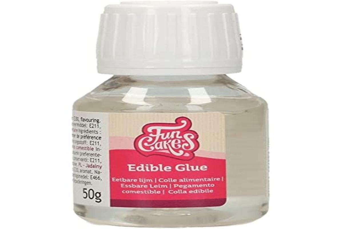 FunCakes Edible Glue: Transparent, pentru lucrări cu zahăr și decorațiuni pentru prăjituri, conține o pensulă ușor de utilizat, 50 g. Pasta de zahar Naty Shop Default Title