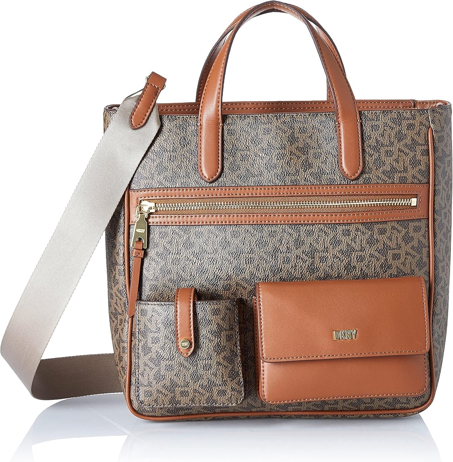 Geantă tip tote messenger Zyon pentru femei DKNY, mocha/caramel, mărime unică Genti Femei Naty Shop Titlu implicit