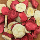Mix de fructe liofilizate ErdBana XL 300g | Banane liofilizate + căpșuni liofilizate Set degustare fructe liofilizate | Mix de fructe liofilizate căpșuni și banane | ZingyZoo Produse deshidratate Naty Shop 300 G (1 pachet) Căpșuni și banane