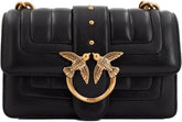 Pinko Ladies Love One Mini Cl Single Side Sheep Nappa Line Quilt Bag Genti Femei Naty Shop Z99Q_Negru-auriu antic