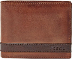 Portofel Fossil pentru bărbați Quinn, - 100% piele bifold maro 11,5 cm L x 2 cm l x 9 cm H ML3644200 Portofel Barbati Naty Shop Maro