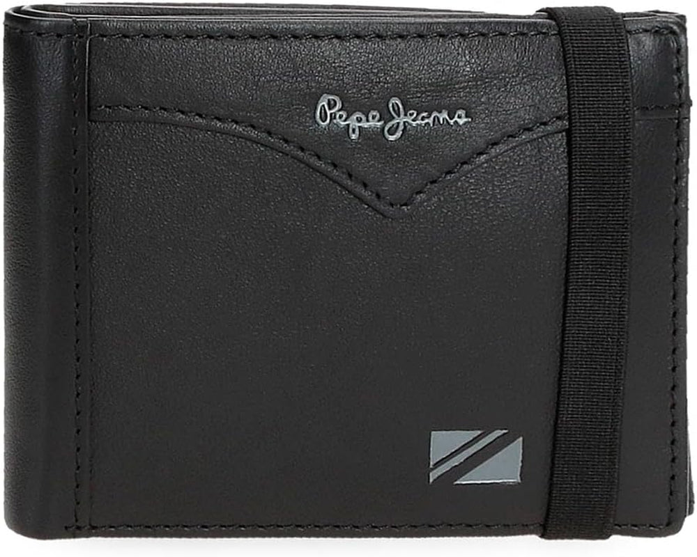 Portofel jachetă Pepe Jeans cu curea elastică, mărime unică Portofel Barbati Naty Shop Negru