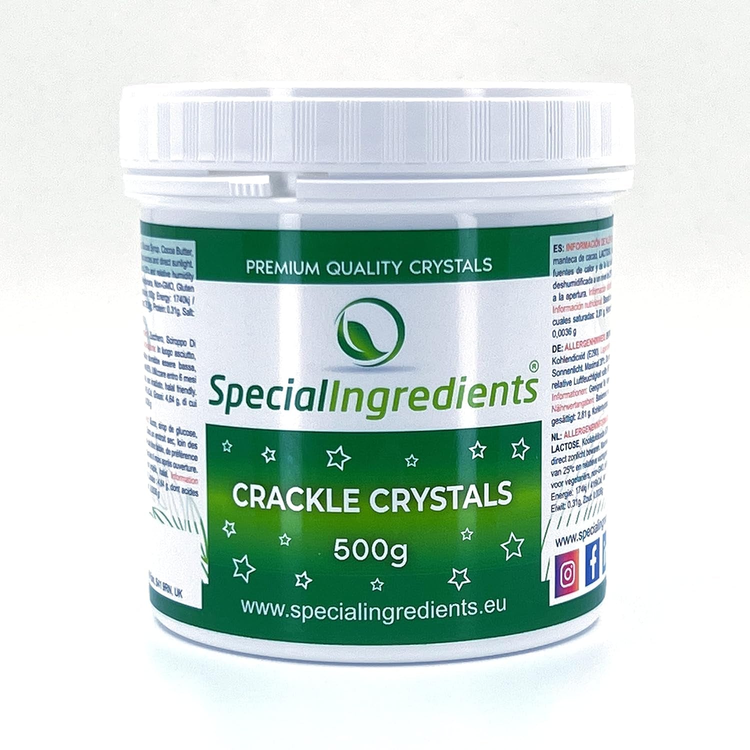 Special Ingredients Crackle Crystals Crackle 500g Cea mai înaltă calitate, fără OMG, ideal pentru prăjituri, dulciuri și înghețată Pasta de zahar Naty Shop 500 G (1 pachet)