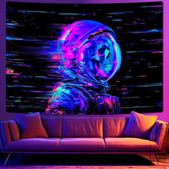 Tapiserie alishomtll fluorescent craniu astronaut negru lumina Casa - Accesorii si Decoratiuni Naty Shop Multi 210L X 150B Cm