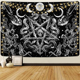 Tapiserie alishomtll witchy snake estetic gothic pentagram wall Casa - Accesorii si Decoratiuni Naty Shop Pentagrama 210L X 150B Cm