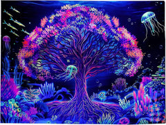 Tapiserie copac viata mandala fluorescent Casa - Accesorii si Decoratiuni Naty Shop Default Title