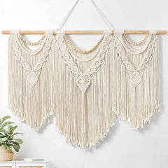 Tapiserie dremisland mare deco tesute bej Casa - Accesorii si Decoratiuni Naty Shop Mărgele din lemn