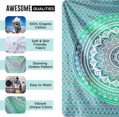 Tapiserie indiana mandala verde decorare estetica decorarea Casa - Accesorii si Decoratiuni Naty Shop