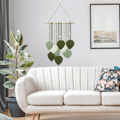 Tapiserie margele lemn frunze verzi carlig Casa - Accesorii si Decoratiuni Naty Shop