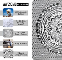 Tapiserie tapiterie mandala grey black wall cloth Casa - Accesorii si Decoratiuni Naty Shop