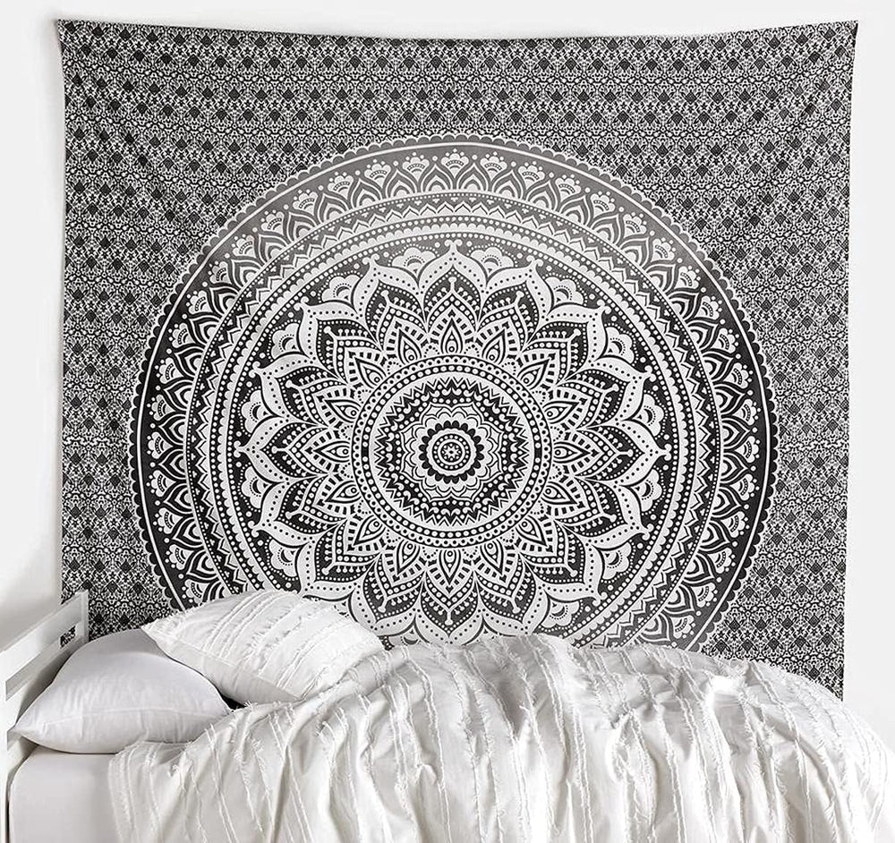 Tapiserie tapiterie mandala grey black wall cloth Casa - Accesorii si Decoratiuni Naty Shop Default Title