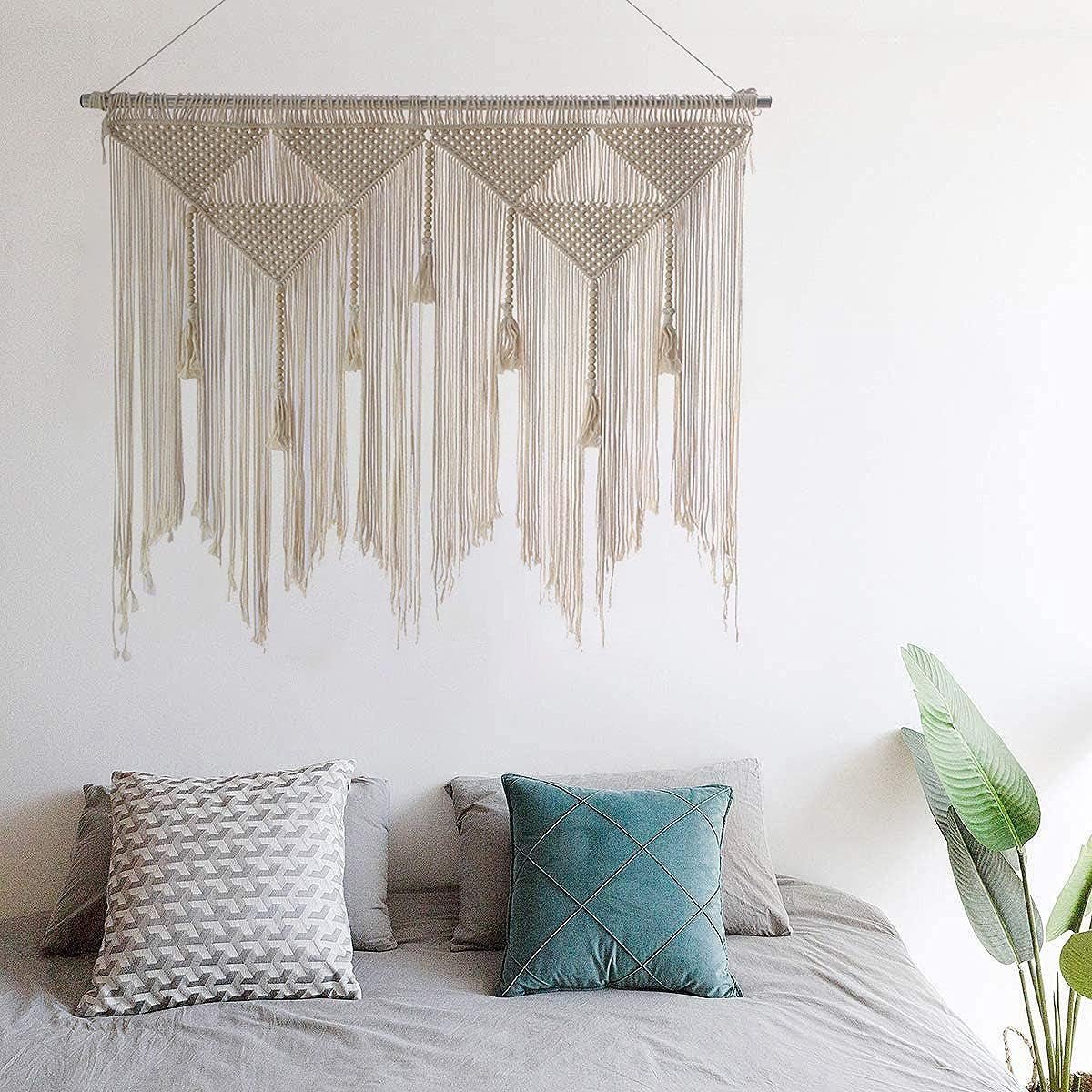 Tapiserie usa tesute bej tassel bedroom balcony Casa - Accesorii si Decoratiuni Naty Shop