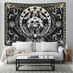Tapiserie yugarlibi schelet negru sarpe molie panza estetic Casa - Accesorii si Decoratiuni Naty Shop