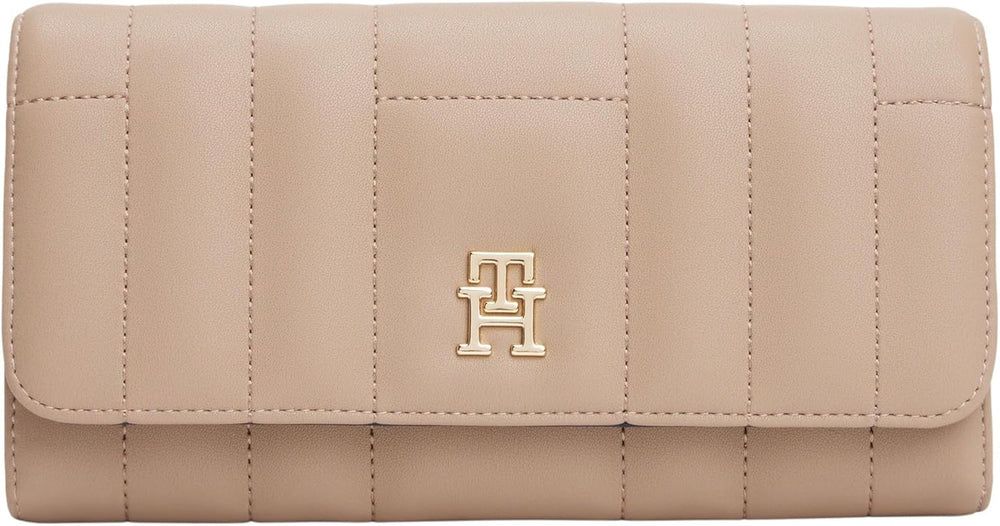 Tommy Hilfiger Women's Feminine Flap Large Wallet, Bej (Coastal Taupe), Marime unu Portofel Femei Naty Shop Titlu implicit