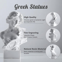 XMGZQ White Aphrodite Statue Sculpture, Resin Greek Mythology Bust Statue, for Coquette Room Decoration, Dark Academia Room Decoration, Bookshelves, Partition, Coffee Table Centrepiece Statuete si sculpturi Naty Shop