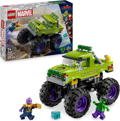 LEGO Ç€ Marvel Hulk Truck Vs. Thanos - Jucărie de construit supereroi - Vehicul Avengers și minifigurine - Camion monstru pentru mega distracție - Cadou pentru băieți și fete de la 7 ani - 76312 Seturi de constructie Besuche den LEGO-Store Titlu implicit