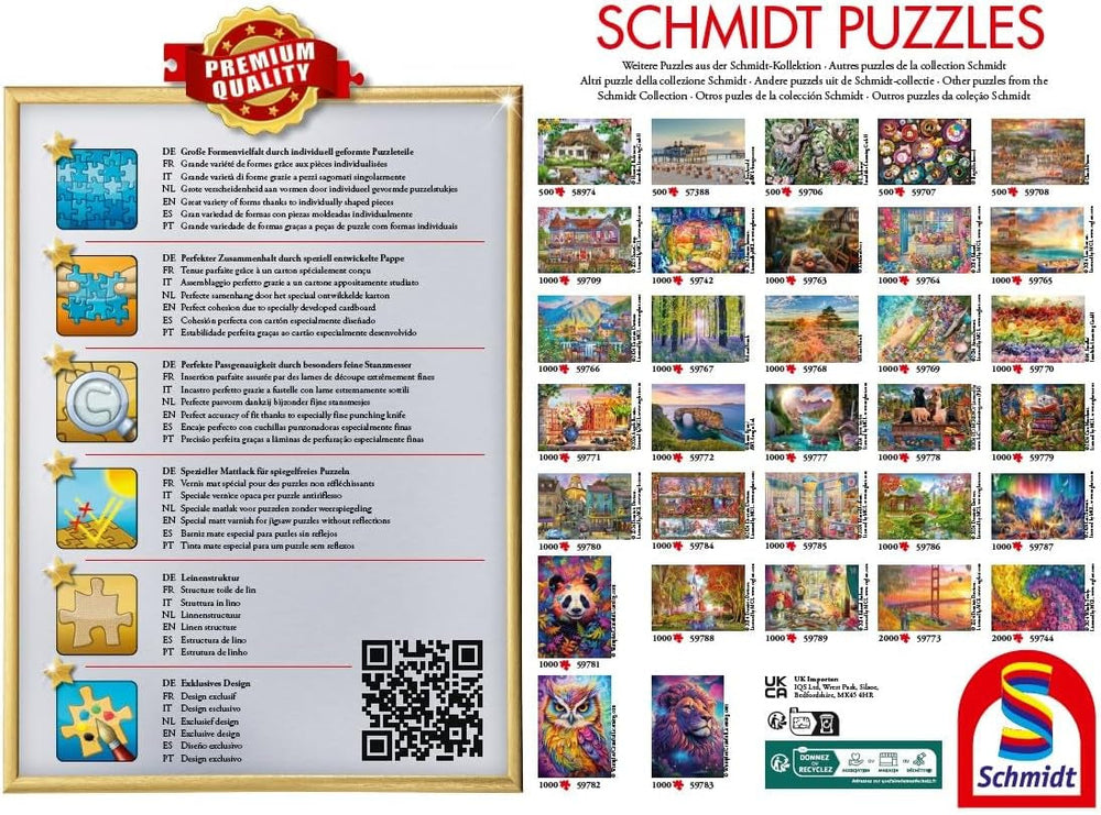Schmidt Spiele 59787 Foc de tabără romantic sub un cer înstelat, puzzle jigsaw 1000 piese Puzzle Naty Shop