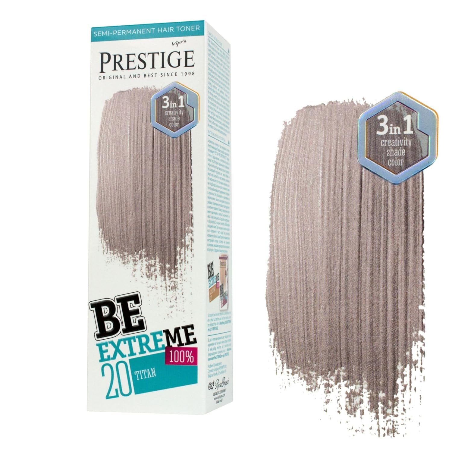 Vip's Prestige Be Extreme | Tonic semipermanent pentru păr 50 Wild Green | Pigment pur | Adaugă culoare părului vopsit sau cărunt | Rezultat temporar | Fără amoniac, fără parabeni, fără PPD
