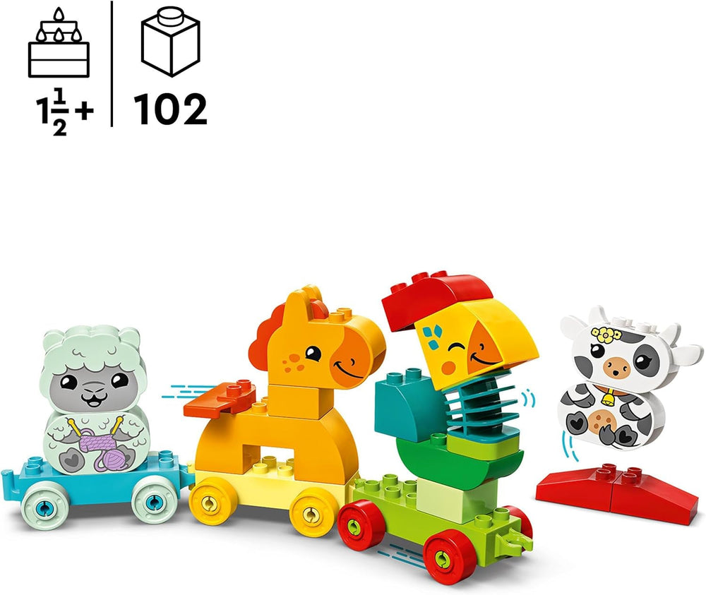 Tren de animale LEGO DUPLO, jucărie tren cu roți, figuri creative de animale de construit și reconstruit, jucărie educativă pentru copii mici, cadou de ziua de naștere pentru fete și băieți iubitori de animale de la 1½ ani 10412 Seturi de constructie Besuche den LEGO-Store