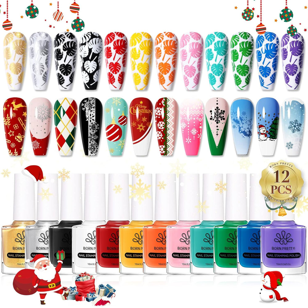 Born Pretty Oja cu Glitter, Rainbow Shining Glitter Super Shine Oja Nail Art Neagră