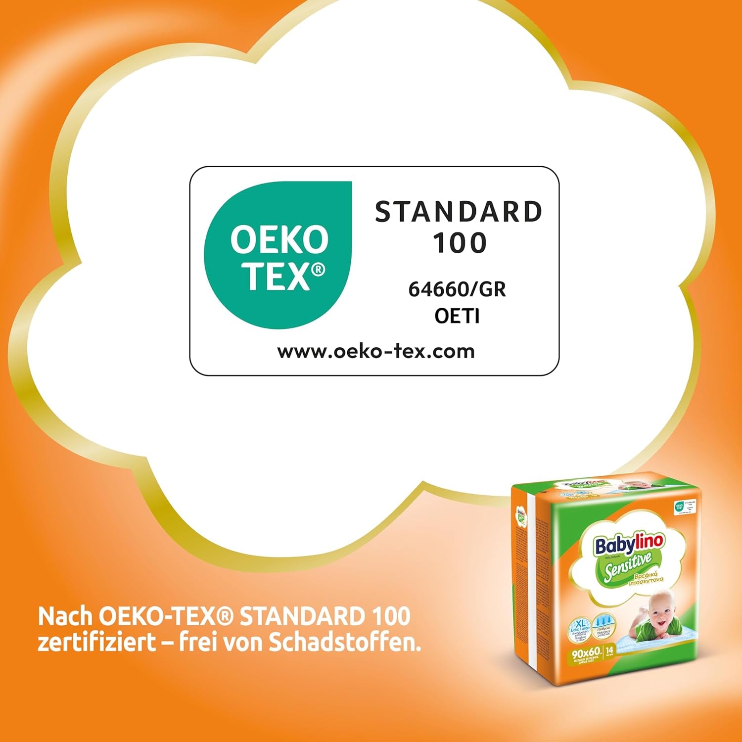 Șervețele umede sensibile, 90 x 60 cm, extra absorbante, 14 bucăți