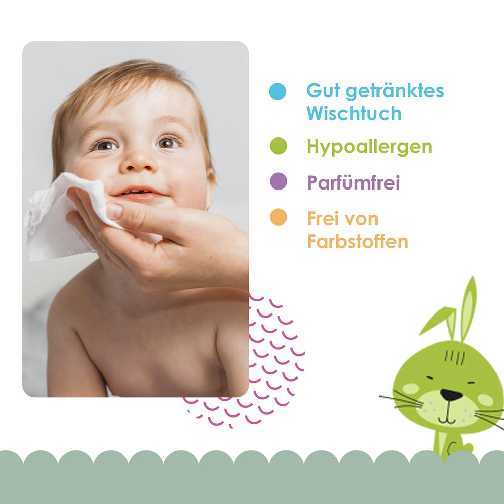 Șervețele umede Cleanic Baby Eco Pure Water – (1 x 50 buc.) Șervețele umede pentru copii și sugari – fără parfum, se pot arunca la toaletă, piele sensibilă – 50 buc.