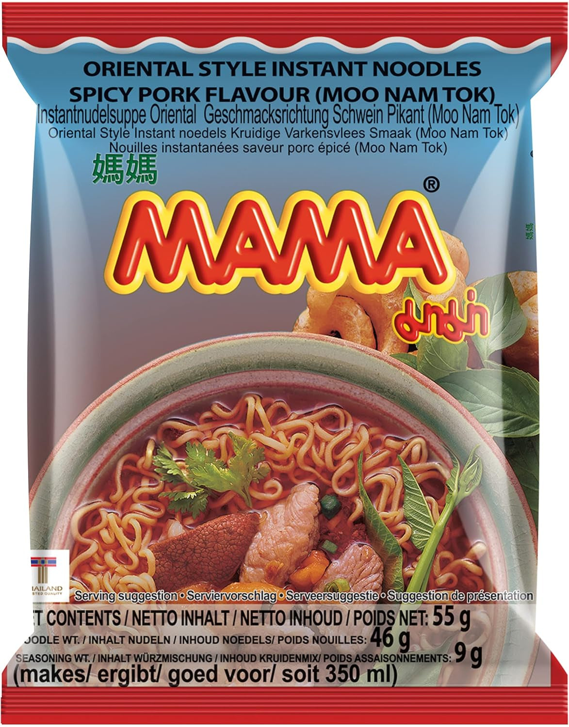 MAMA Tăiței Instant cu Aromă de Pui – Supă de Tăiței Instant în Stil Oriental – Bucătărie Thailandeză Autentică – 24 x 55 g