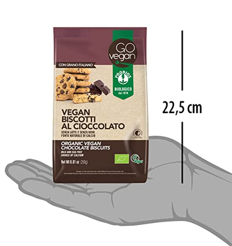 Fursecuri cu ciocolată GO VEGAN cu orez încolțit - Fursecuri vegane - Bogate în calciu - 1 pachet (1 x 250 g)