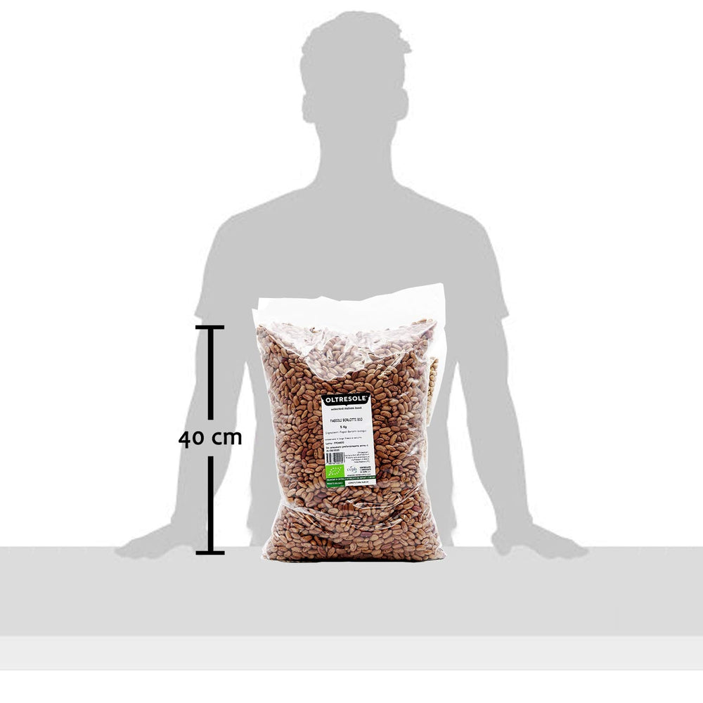 , Fasole borlotti organică 5 kg, leguminoase organice uscate din cultivare controlată, Cereale Naty Shop