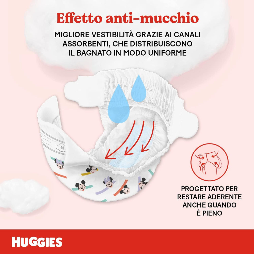 Scutece Huggies Ultra Comfort, mărimea 4 (7-18 kg), design Disney, pachet avantajos, 150 bucăți