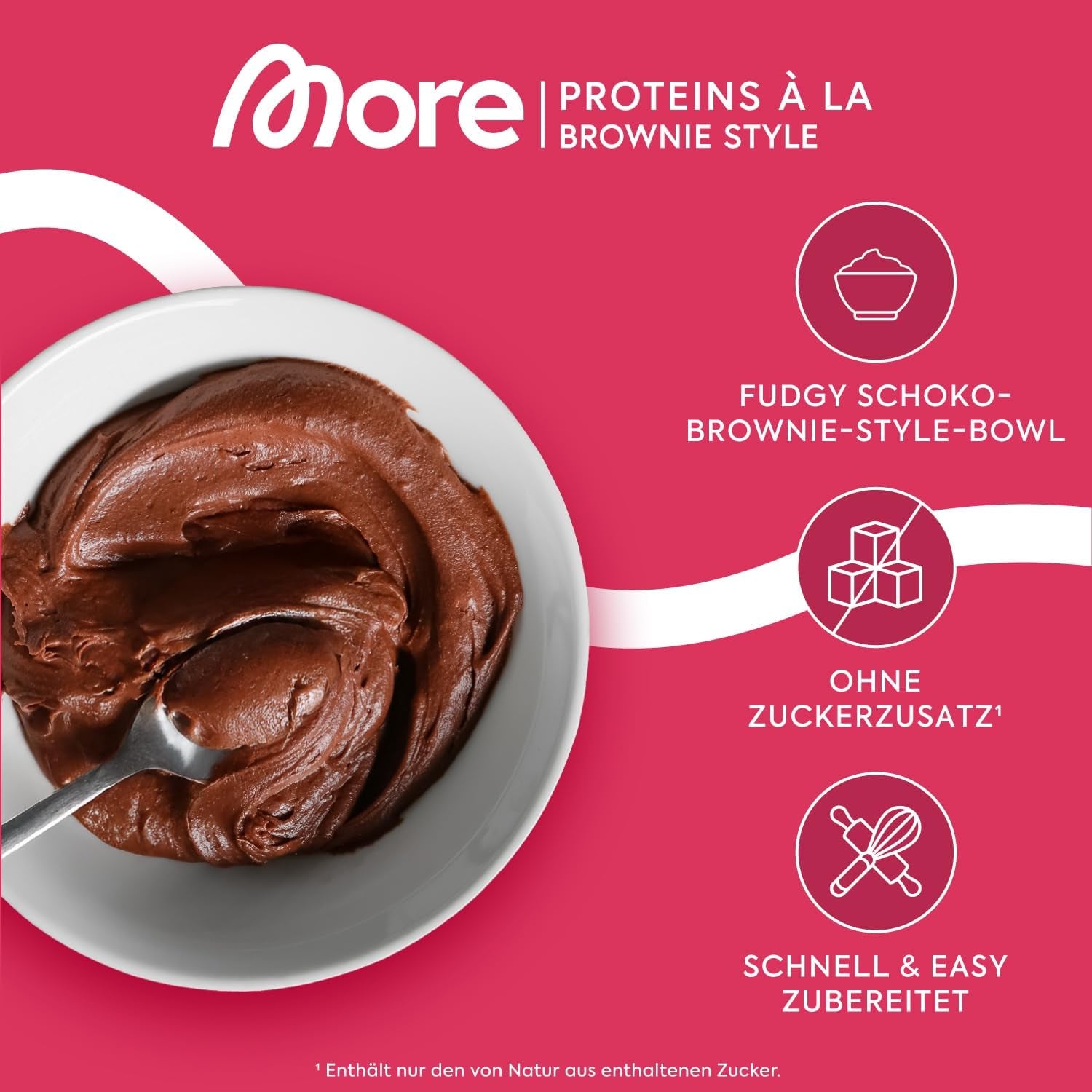 MORE Protein Brownie, 600G, Vegane Backmischung Für Brownies Mit Der Extra Portion Protein, Geprüfte Qualität - Made in Germany Amestec pentru copt si gatit Naty Shop