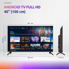 STRONG - Televizor Full HD SRT40FD5553 de 40 inch (100 cm) - Smart TV prin Android TV - Calitate excepțională a imaginii - Tuner triplu - 3 porturi HDMI (1 ARC), 2 porturi USB, conexiune AV, antenă/satelit - negru