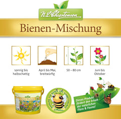 Găleată mare NLChrestensen - Un paradis pentru toate insectele, pășune pentru albine, amestec de semințe de flori prietenos cu albinele, multicoloră