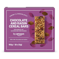 Baton Muesli cu ciocolată și stafide de la Amazon, 192g