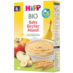 HiPP Organic Baby Bircher Muesli (8 x 250g), de la 6 luni, fără zahăr adăugat, fulgi de cereale extra fragezi - mic dejun ușor digerabil, de cea mai bună calitate organică