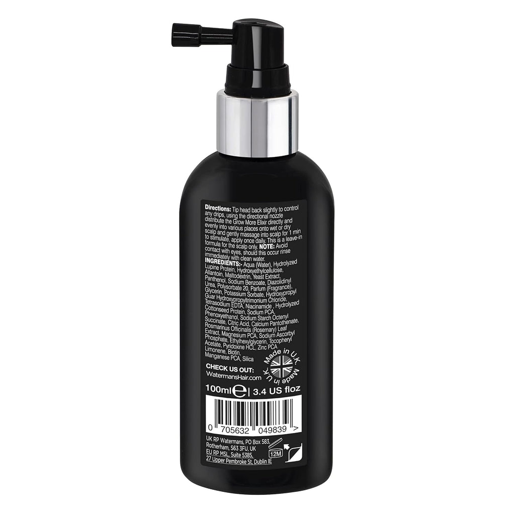 Watermans Grow More Elixir ser de creștere a părului - Întărește rădăcinile părului - Promovează creșterea părului - Pentru femei și bărbați Ingrijirea parului Naty Shop