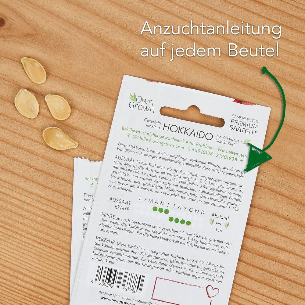 Kürbis Samen Set: 8 Sorten Premium Kürbis Saatgut Für Die Anzucht Von Kürbis Pflanzen Im Garten, Hochbeet Und Gewächshaus – Muskatkürbis Samen, Halloween Kürbis Samen, Beste Gemüse Samen Von Owngrown