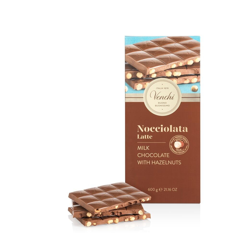 Venchi - Baton Maxi de Ciocolată Albă, Sărat, 600g, Fără gluten, Fără coloranți artificiali și fără conservanți