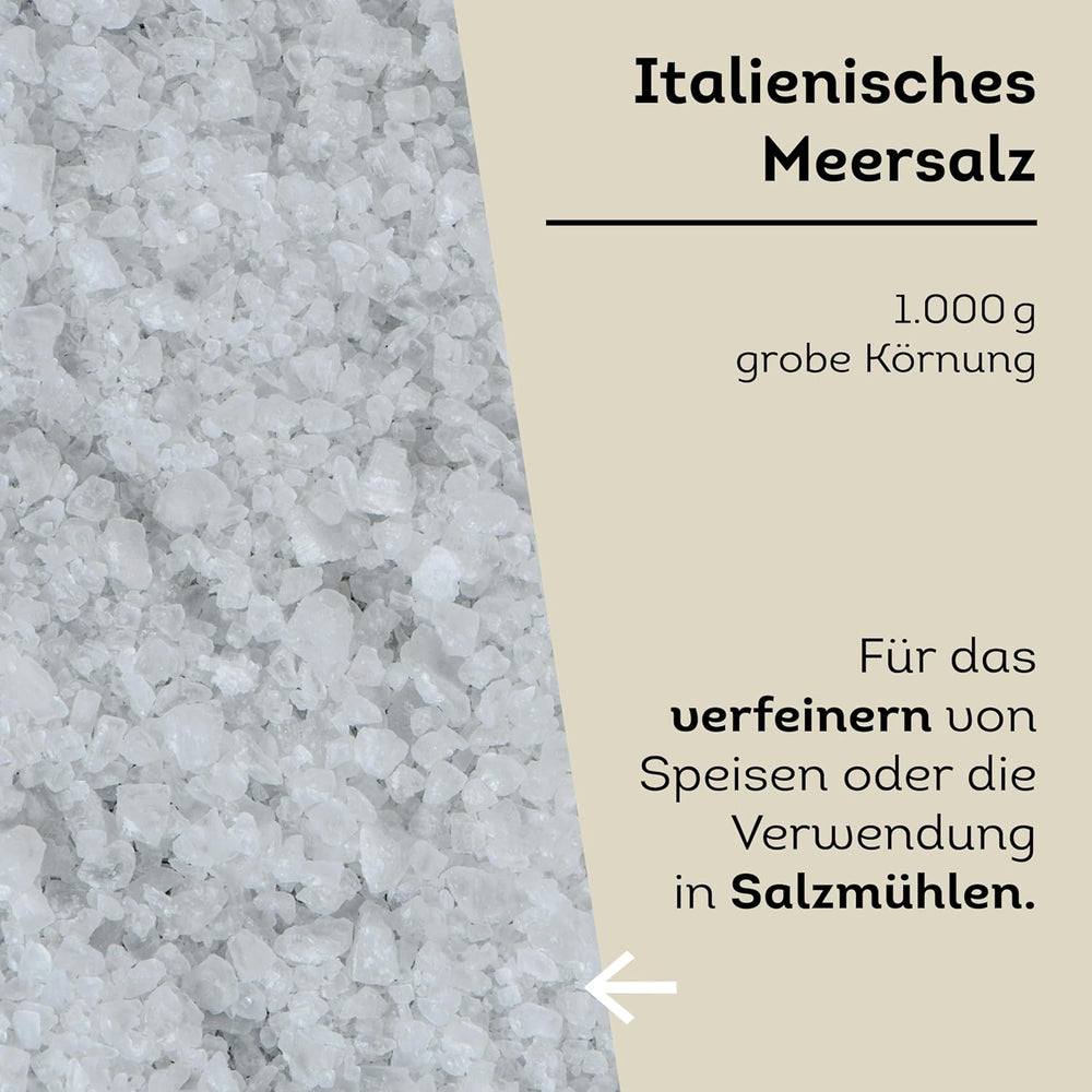 Küper Selection Meersalz - 1000g grobes Salz zum Würzen und Verfeinern - ohne Zusätze oder chemische Nachbehandlung