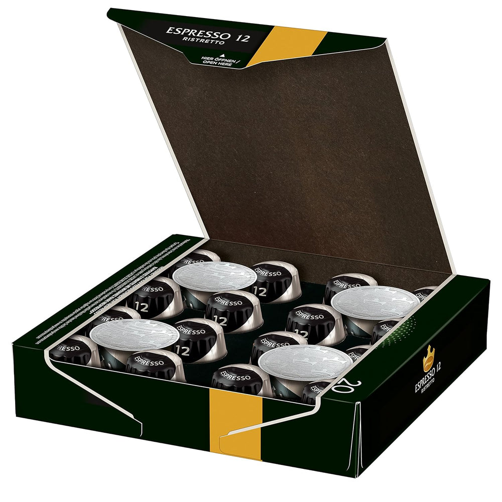 Kaffeekapseln Espresso Ristretto, Intensität 12 von 12, 10 x 20 Getränke & Kaffeekapseln Espresso Intenso, Intensität 10 von 12, 200 Nespresso®* kompatible Kapseln, 10 x 20 Getränke