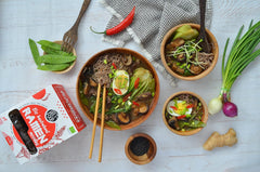 DIET-FOOD Tăiței ramen organici din hrișcă, hrană vegetariană și vegană, fără grăsimi, fără soia, fără gluten, tăiței dietetici solubili în apă, conținut scăzut de calorii, 280 g